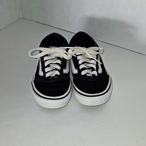Vans Youth Size 12 Old Skool Off The Wall Black Suede Lace-up Sneakers